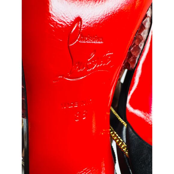 Christian Louboutin Akenana Red Python Mules EU 36 – Exotic Luxury Slip-On Heels - Picture 3 of 9